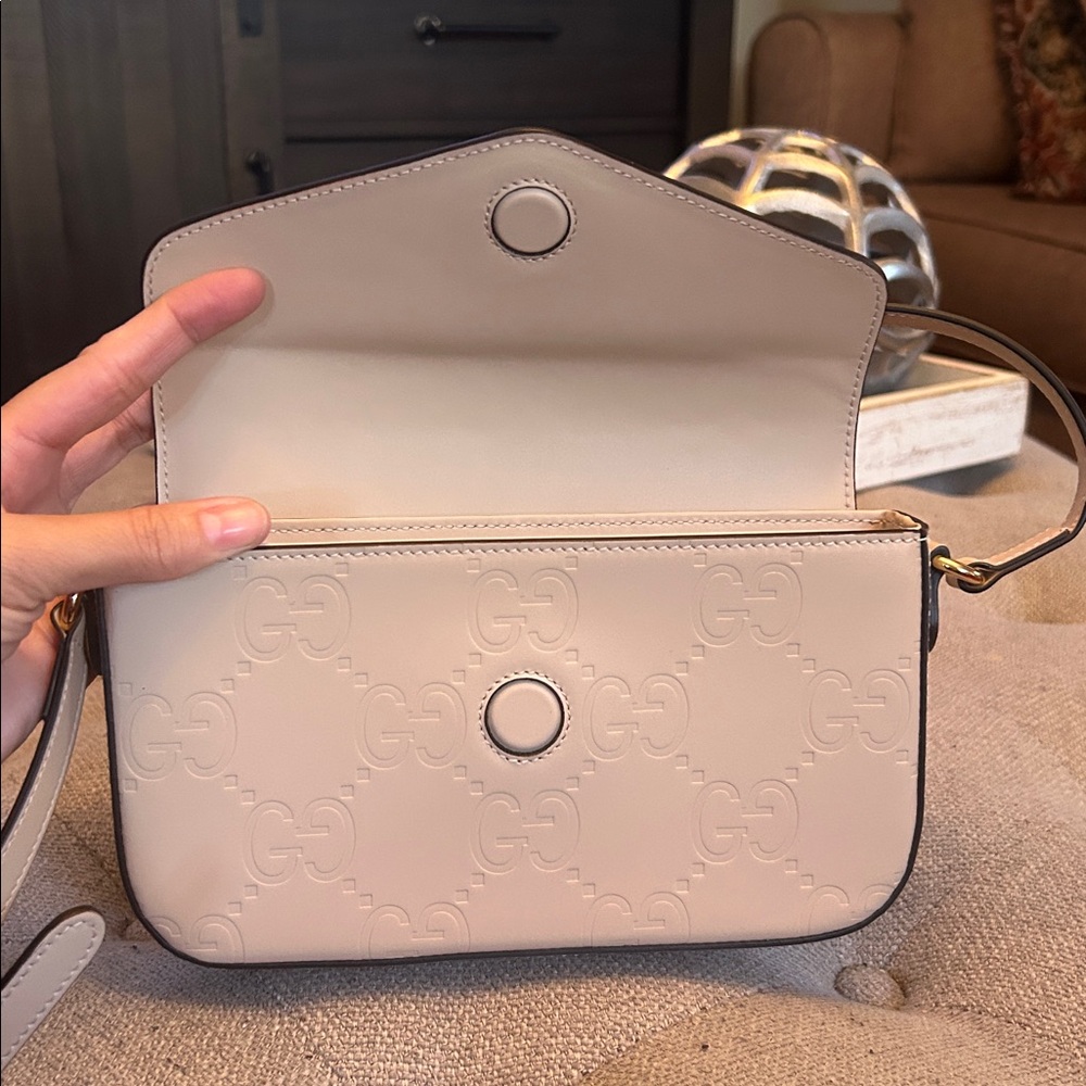 GUCCI Gilbert Calfskin GG Super Mini Shoulder Bag - Picture 9 of 14
